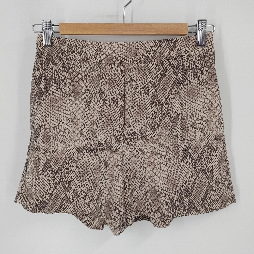 Babaton Snake Skin Print High Waisted Shorts